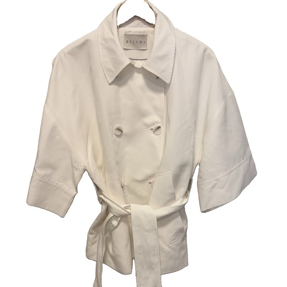 Trench Jackets & Blazers - BYLUMA double-breasted short trench jacket Spain Luxury Double Breasted 42 XL